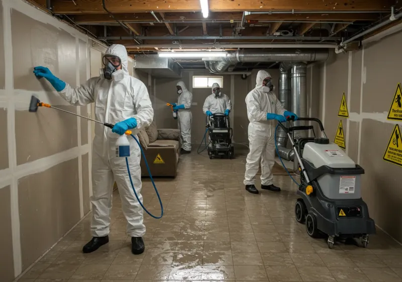 Basement Moisture Removal and Structural Drying process in Heath, TX